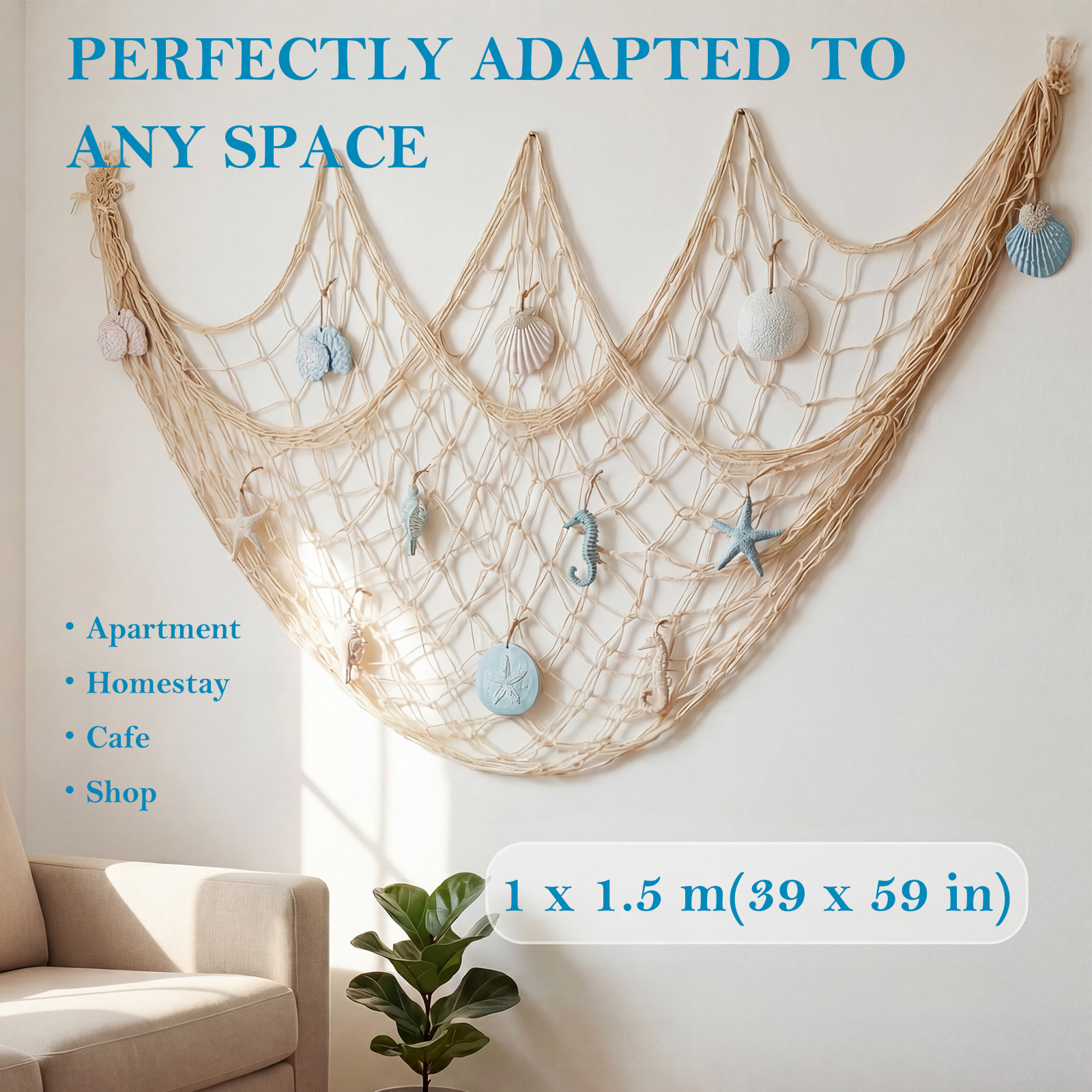 Natural Fishing Net Decoration - Boho Wind Chimes 리뷰 및 가격