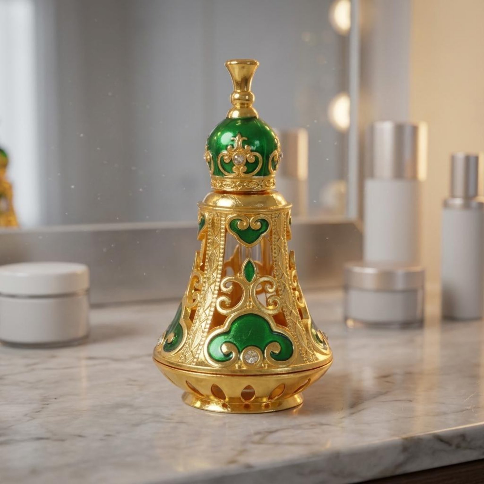 Ornate Perfume Bottle Faceted  - Home Decor Glass 리뷰 및 가격