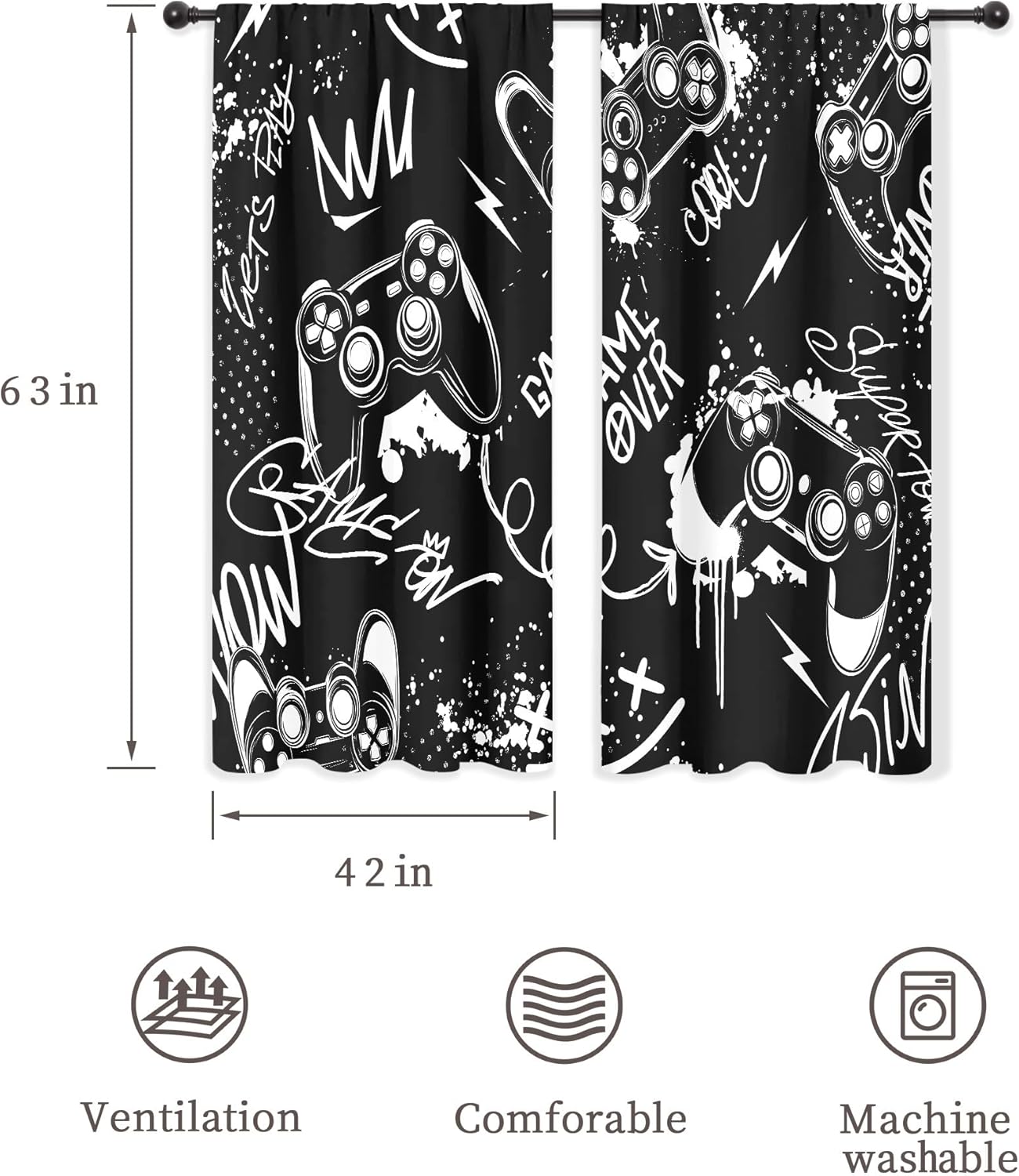 Gaming Controller Graffiti Cur - Home Decor Youtube Videos 리뷰 및 가격