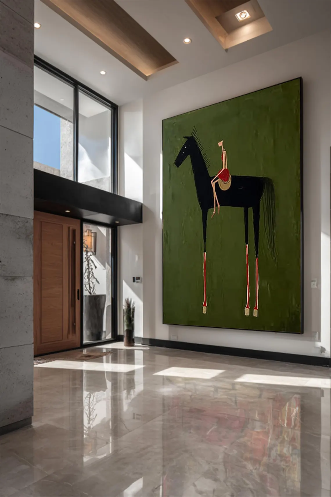 Horse Art Neutral Home Decor P - Home Decor Minimal 리뷰 및 가격