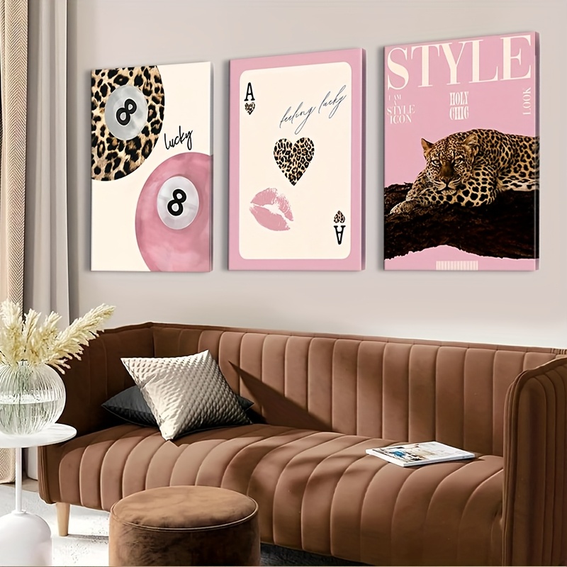 3pcs Leopard Cheetah Canvas Wa - Home Decor Brand 리뷰 및 가격