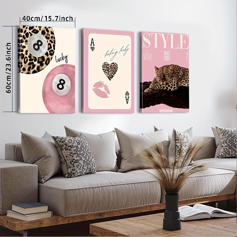 3pcs Leopard Cheetah Canvas Wa - Home Decor Brand 리뷰 및 가격