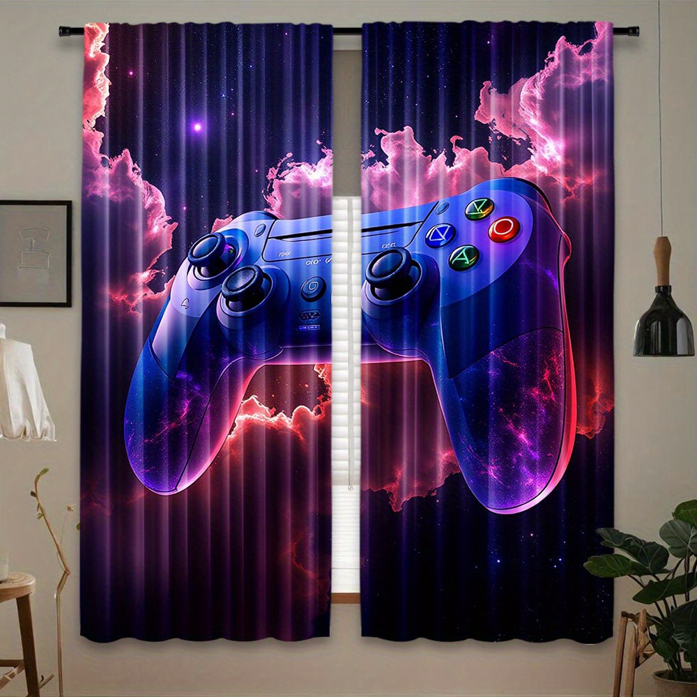Cyberpunk Gaming Curtain Blue  - Home Decor Youtube Videos 리뷰 및 가격