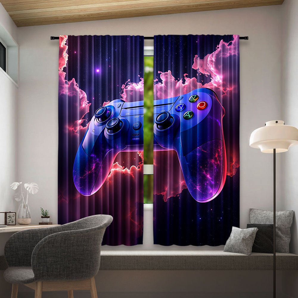 Cyberpunk Gaming Curtain Blue  - Home Decor Youtube Videos 리뷰 및 가격