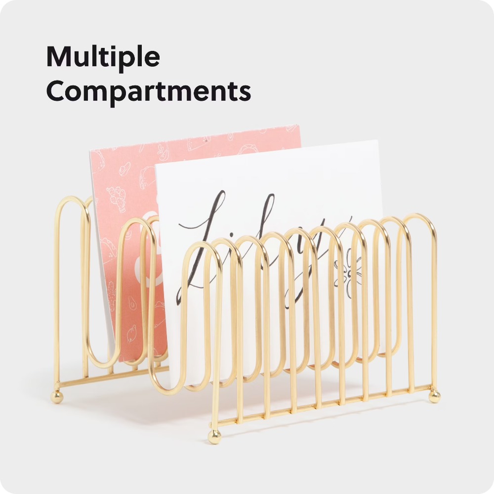 Bent Wire Desk Organizer Lette - Home Decor Gold 리뷰 및 가격
