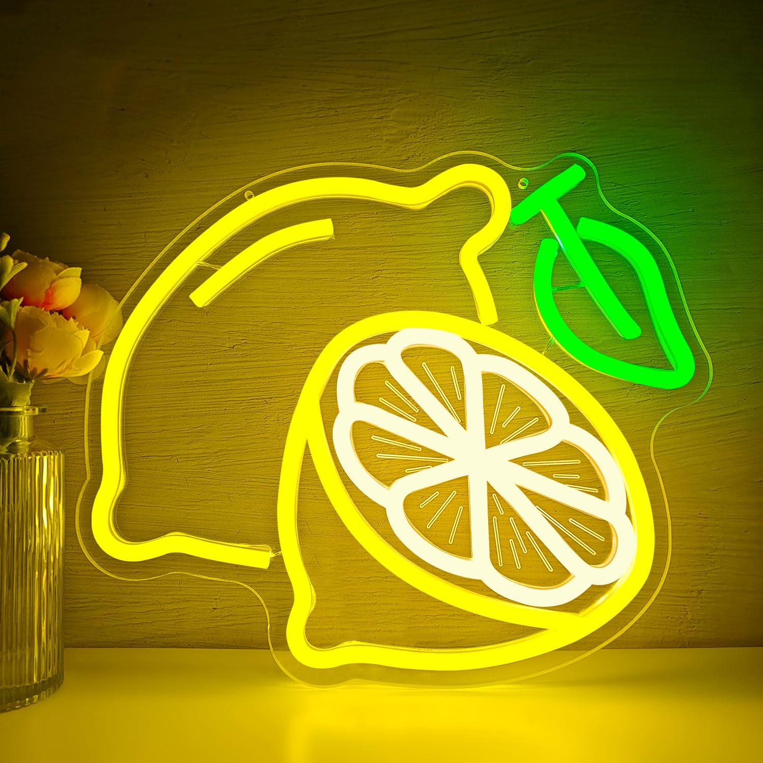 Lemon Neon Sign Dimmable LED L - Home Decor Kitchen 리뷰 및 가격