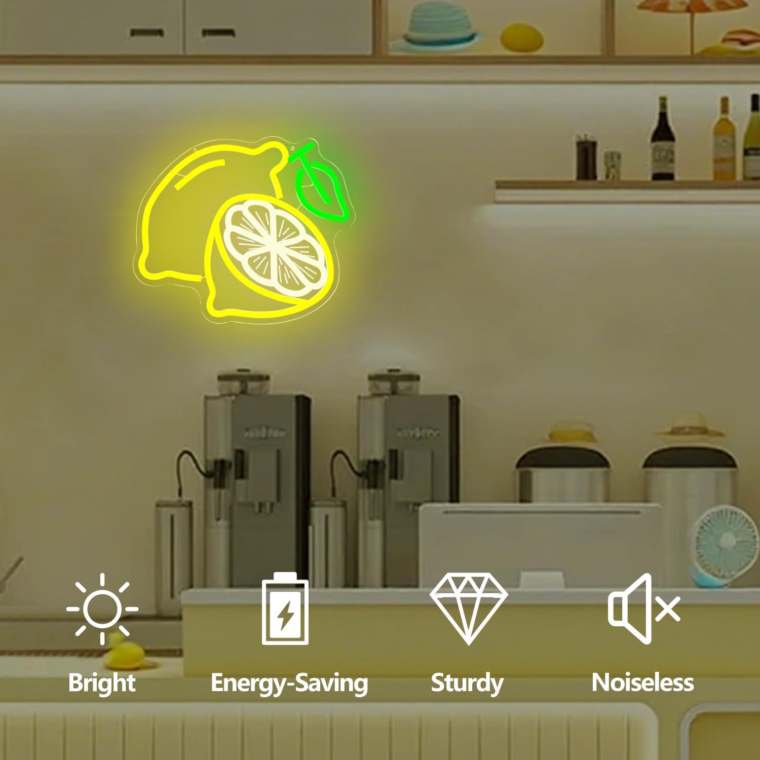 Lemon Neon Sign Dimmable LED L - Home Decor Kitchen 리뷰 및 가격
