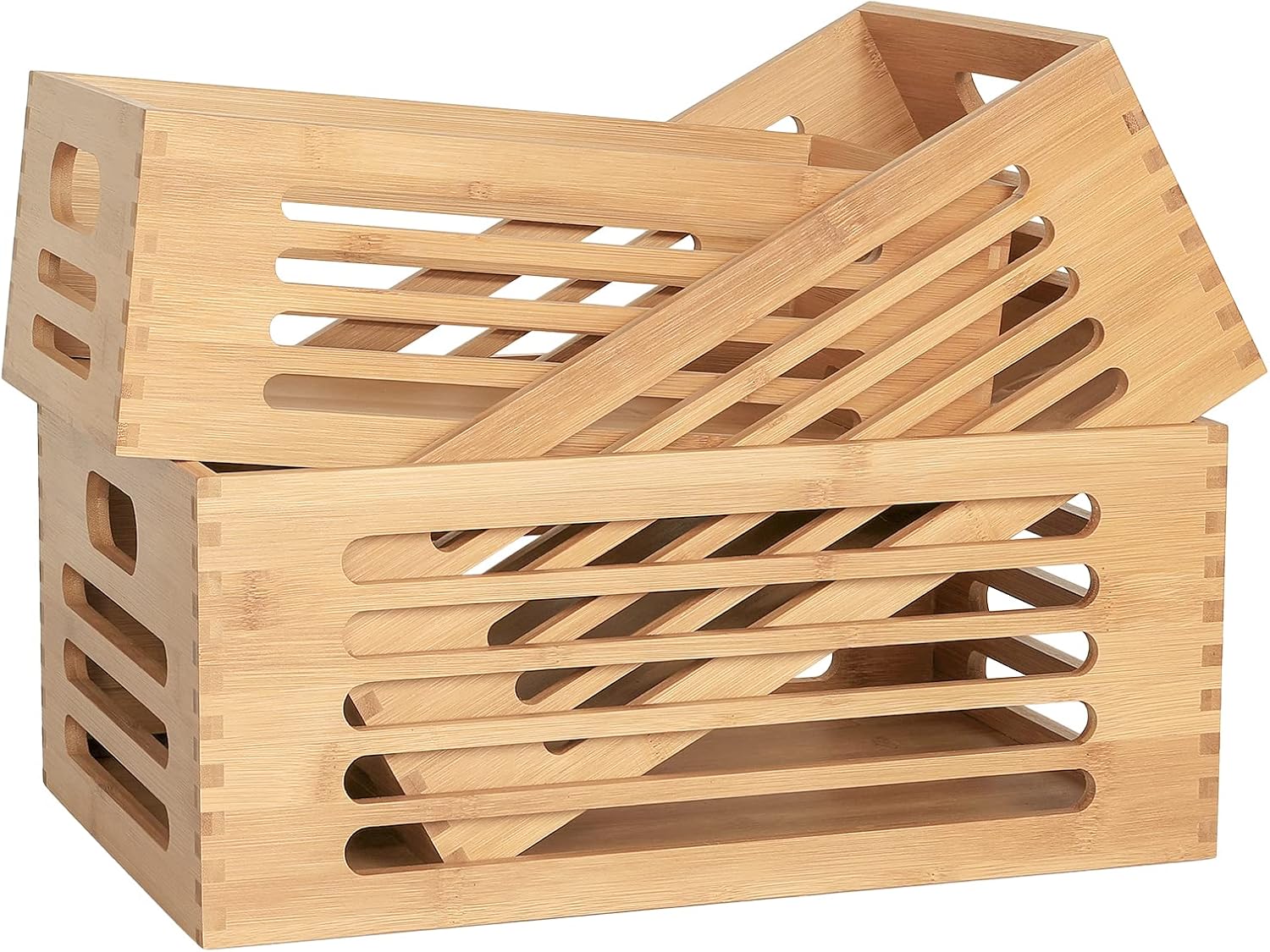 3PCS Bamboo Wood Storage Bins  - Home Decor Kitchen 리뷰 및 가격