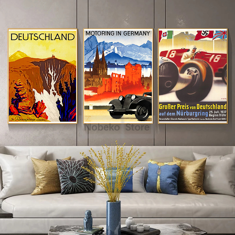 Germany Vintage Travel Poster  - Germany Home Decor 리뷰 및 가격