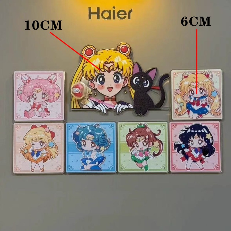 7Pcs/set Sailor Moon Anime Car - Home Decor Sticker 리뷰 및 가격