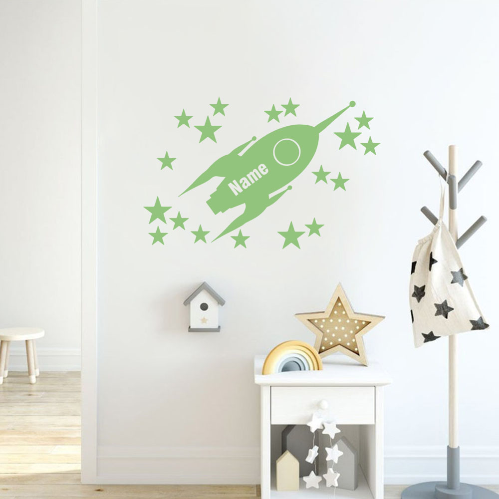 1pc Cartoon Rockets and stars  - Home Decor Sticker 리뷰 및 가격