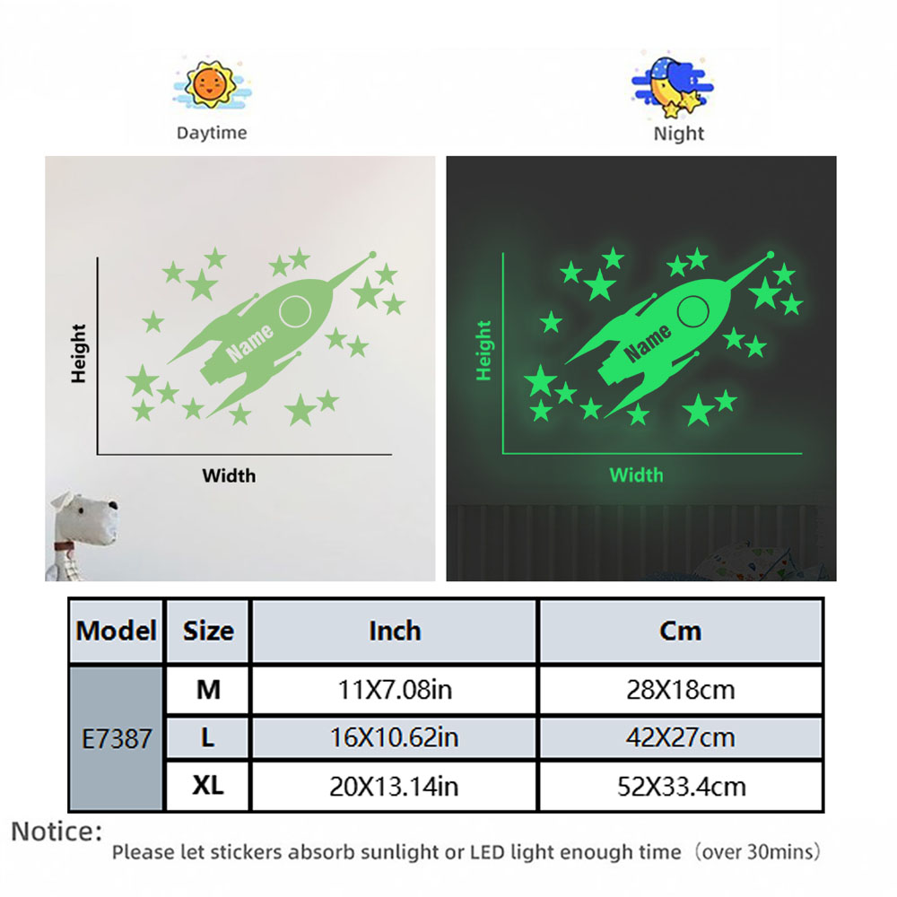 1pc Cartoon Rockets and stars  - Home Decor Sticker 리뷰 및 가격