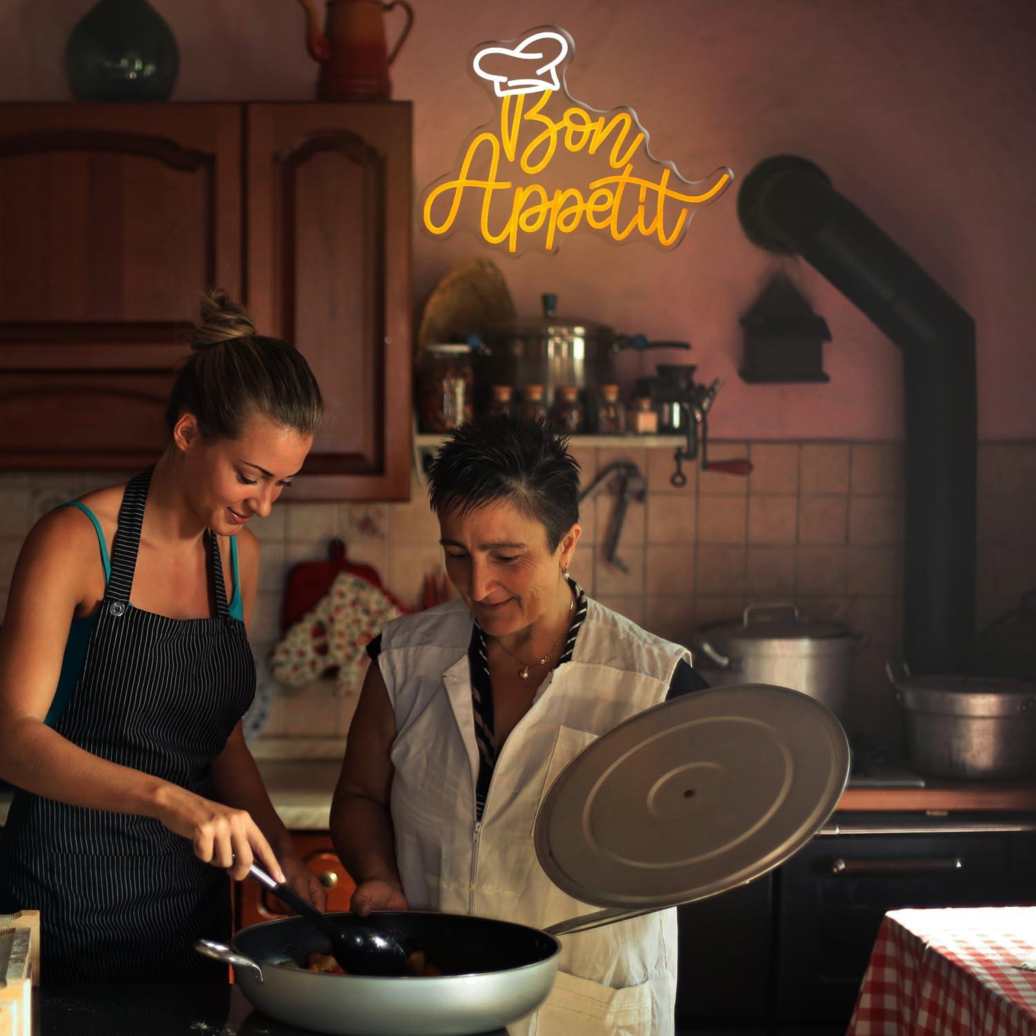 Bon Appetit Chef Hat Neon Sign - Home Decor Kitchen 리뷰 및 가격