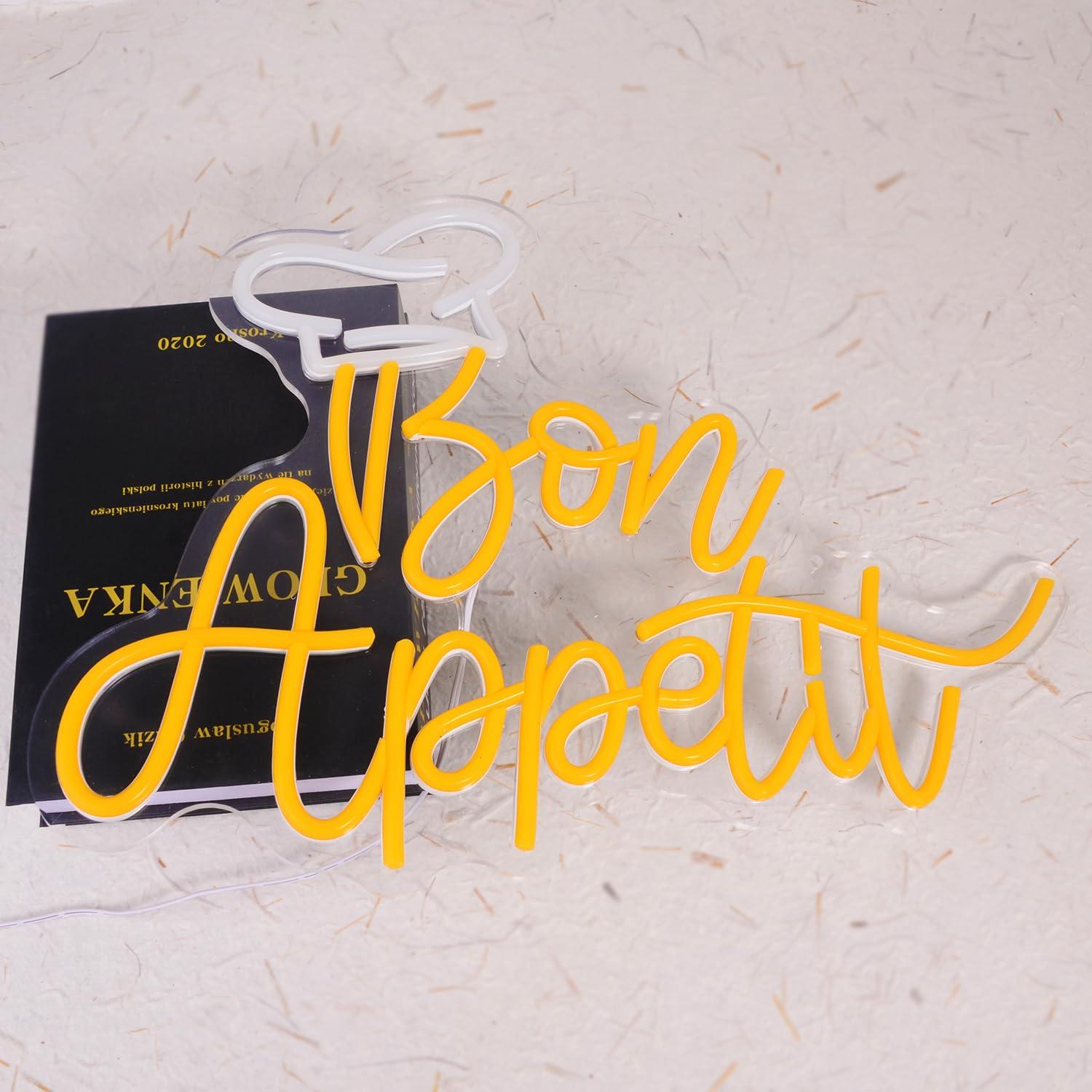 Bon Appetit Chef Hat Neon Sign - Home Decor Kitchen 리뷰 및 가격