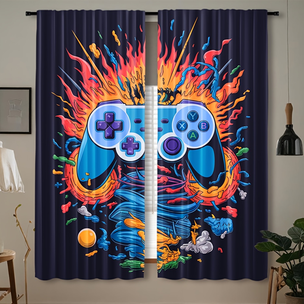 Gamer Pop Culture Curtain Wind - Home Decor Youtube Videos 리뷰 및 가격