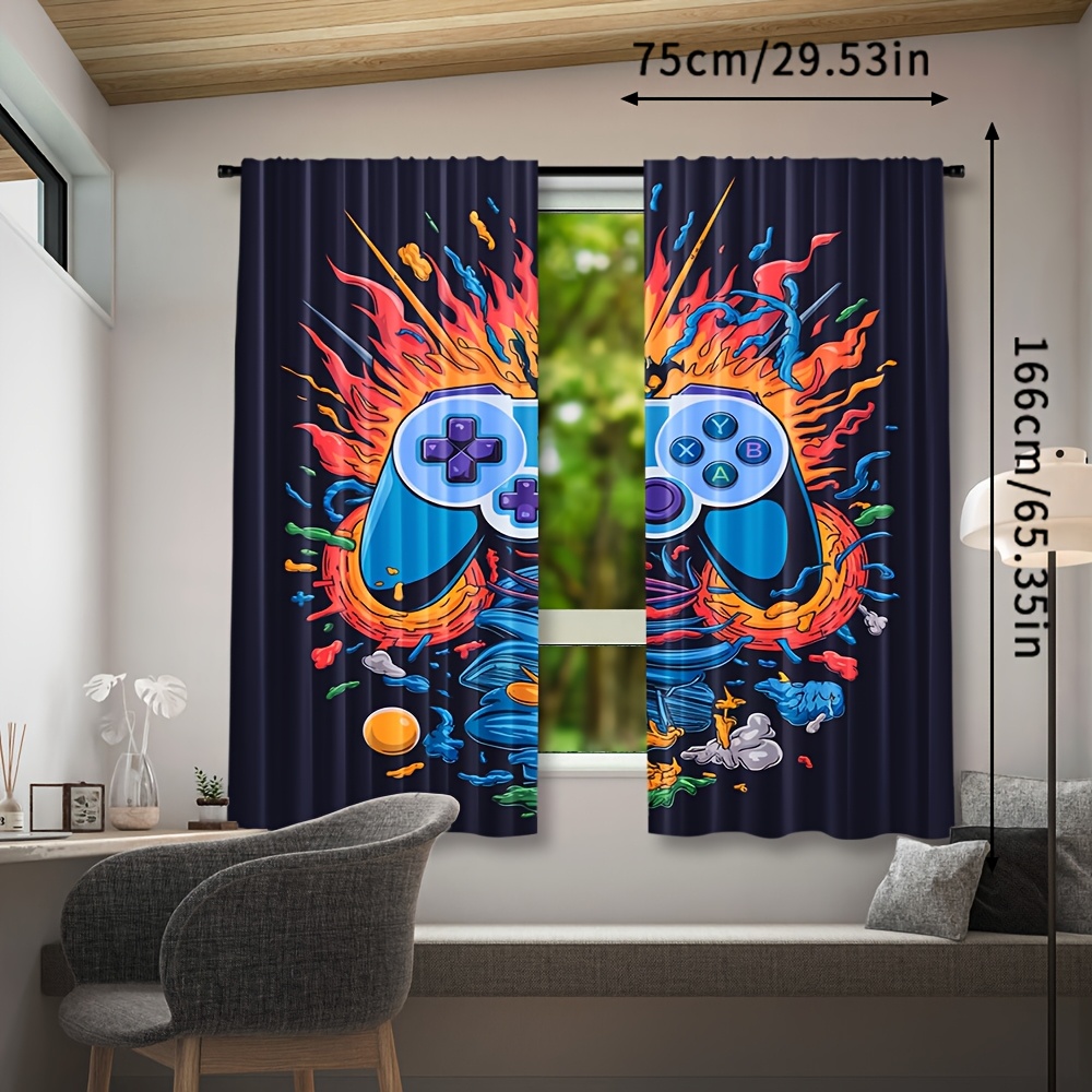 Gamer Pop Culture Curtain Wind - Home Decor Youtube Videos 리뷰 및 가격
