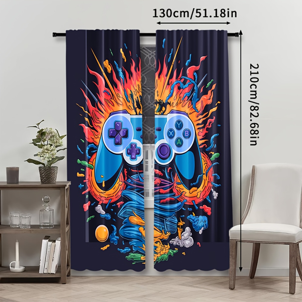 Gamer Pop Culture Curtain Wind - Home Decor Youtube Videos 리뷰 및 가격