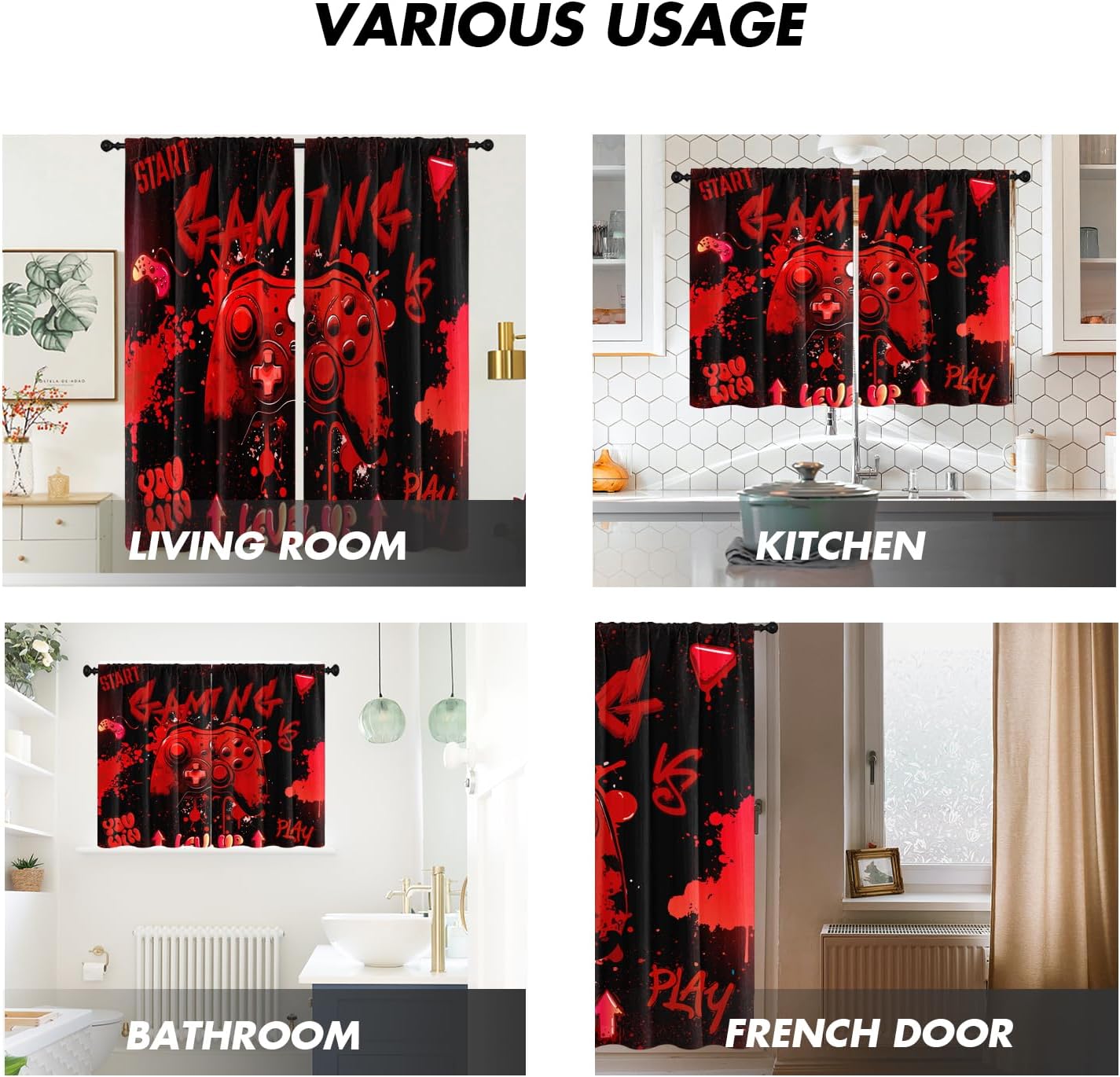 Gaming Controller Curtains Red - Home Decor Youtube Videos 리뷰 및 가격