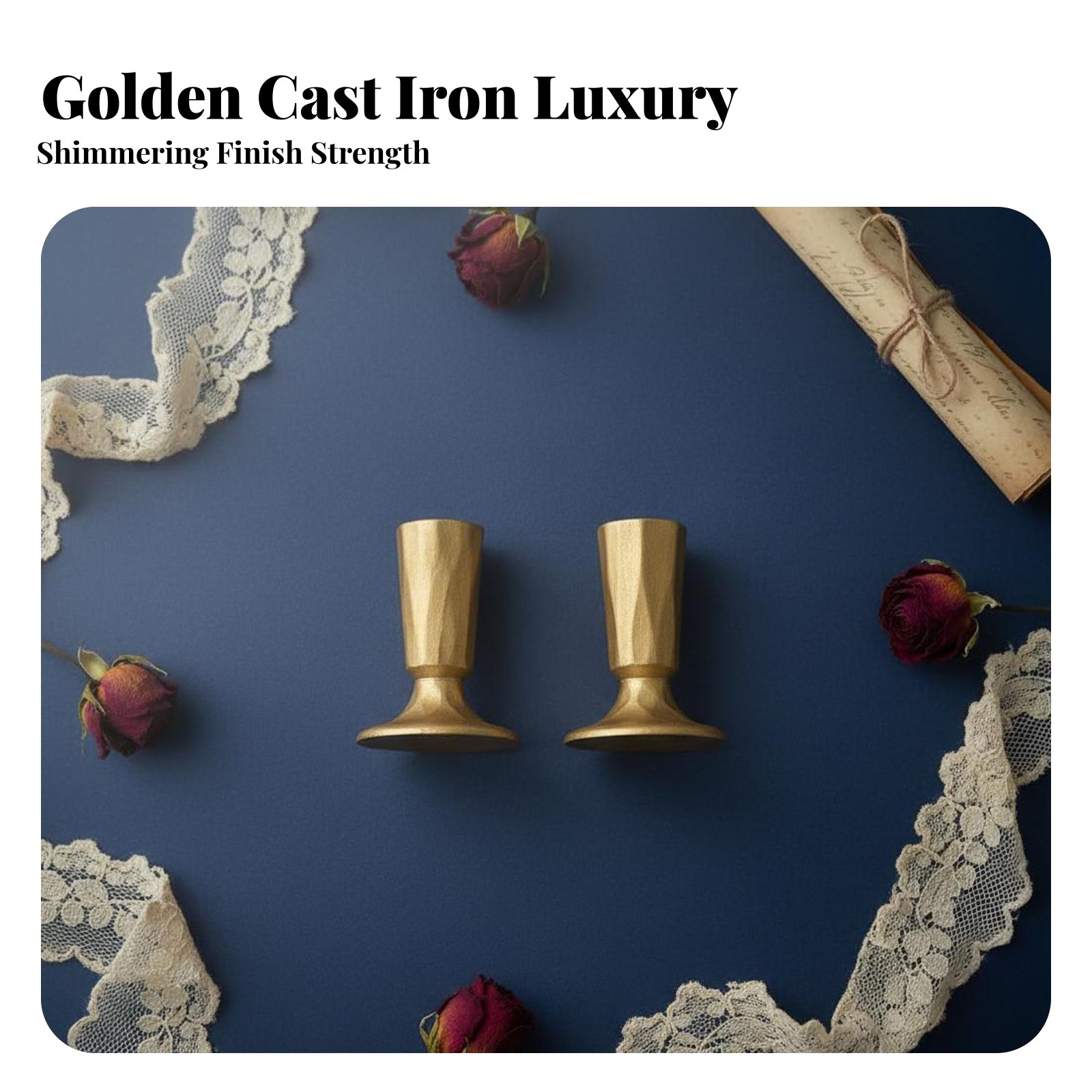 Gold Cast Iron Candle Holder,  - Home Decor Gold 리뷰 및 가격