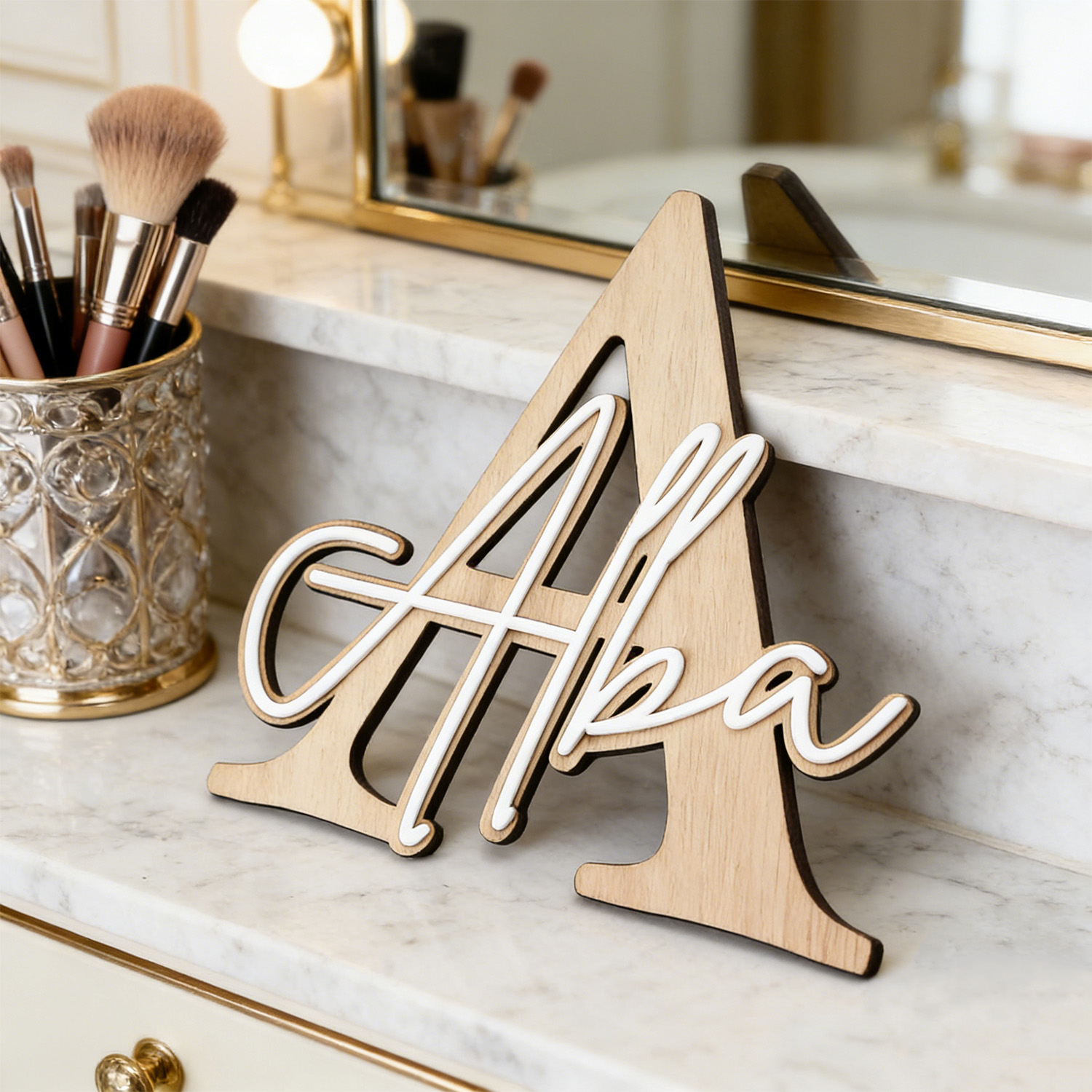 1pc Double-layer Wooden Name D - Home Decor Unique 리뷰 및 가격