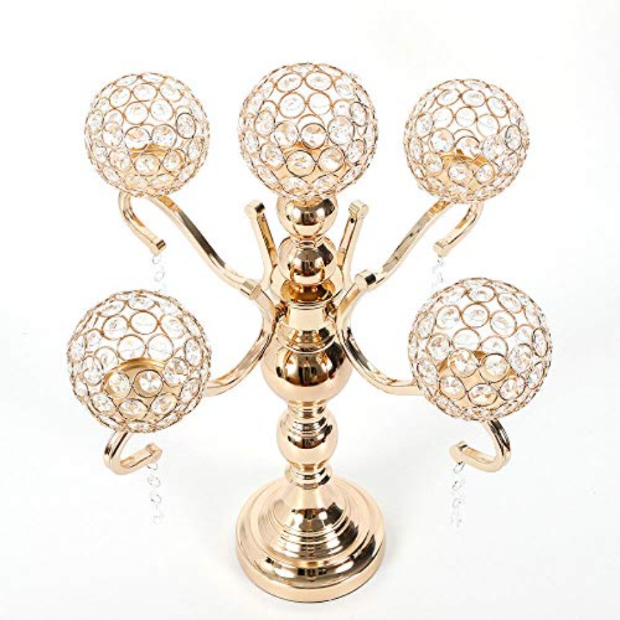 5 Arms Candle Holder for Weddi - Home Decor Gold 리뷰 및 가격