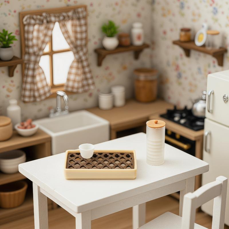 Miniature Tea Tray Set for Dol - Home Decor Deals 리뷰 및 가격