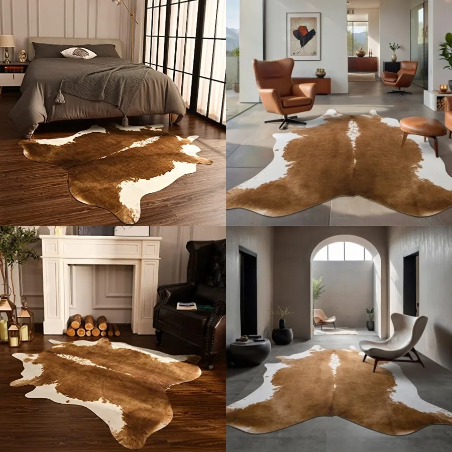 Premium Faux Cowhide Rug, Cow  - Cowhide Rug Faux 리뷰 및 가격