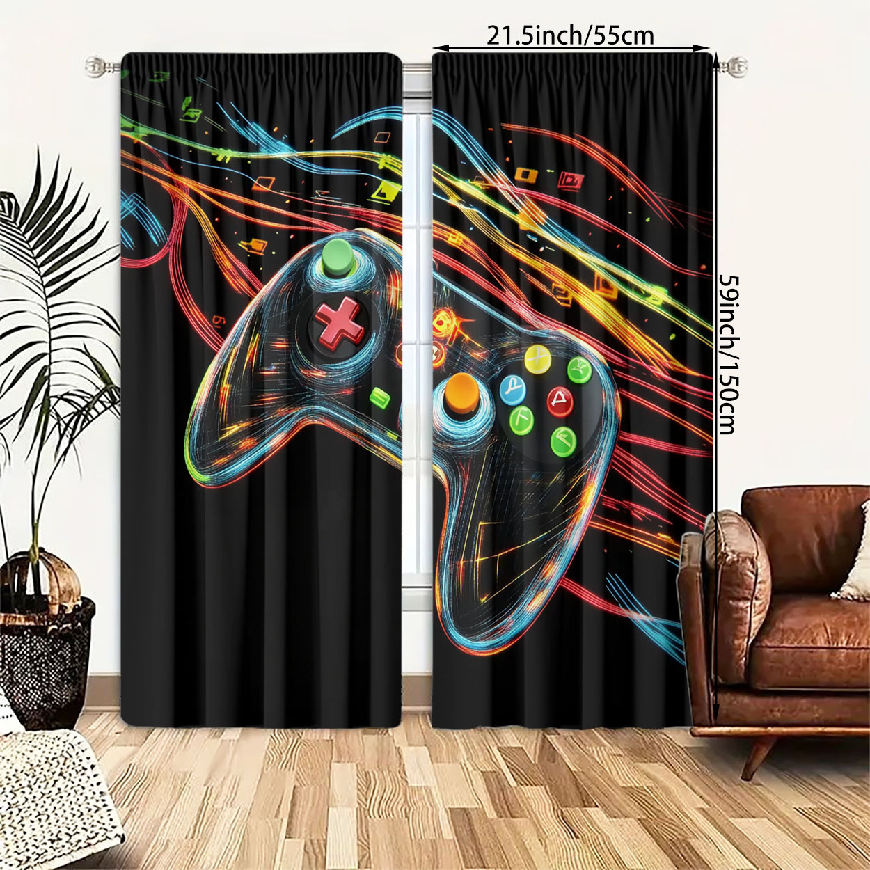 Neon Gaming Controller Curtain - Home Decor Youtube Videos 리뷰 및 가격
